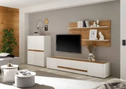 Wohnkombi 16 CITY 3-teilig 360 x 180 cm Weiß/Wotan Eiche Dekor