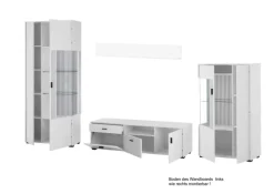 Wohnkombi 13 HUDSON 4-teilig 320x180 cm weiß/schwarz