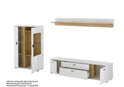 Wohnkombi 13 LONG ISLAND 3-teilig 290x170 cm weiß/braun