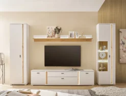 Wohnkombi 17 LONG ISLAND 4-teilig 330x200 cm weiß/braun