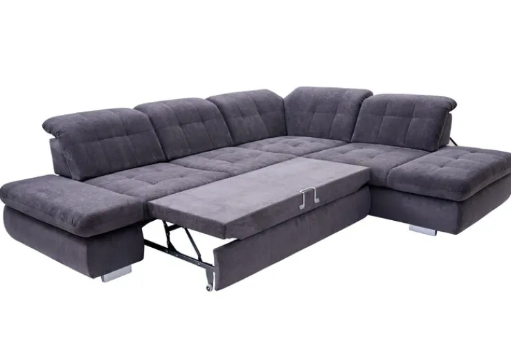 QUARTIER Wohnlandschaft LANCE 323 x 260 cm Stoffbezug belle black