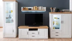 Wohnwand 369 cm NB Pinie Aurelio weiß /Grandson Oak braun