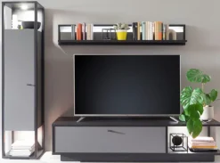 Wohnwand LUXOR I 3-teilig Royla grau/ anthrazit