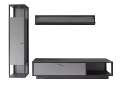 Wohnwand LUXOR I 3-teilig Royla grau/ anthrazit