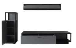 Wohnwand LUXOR II 3-teilig Royla grau/ anthrazit