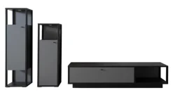 Wohnwand LUXOR III 3-teilig Royal grau/ anthrazit