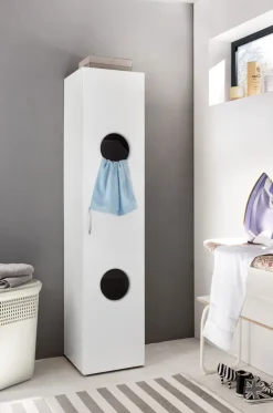 QUARTIER Wäscheschrank 40 x 185 cm weiß