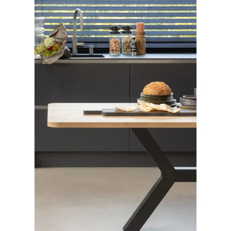 XL-Tisch COMBI-TABLO 240 x 100 cm Eiche massiv Spinn-Gestell