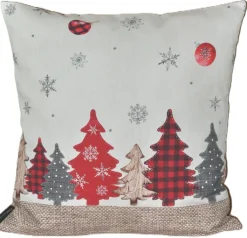 Yve! Decoration Kissenhülle WALDWEIHNACHT 50 x 50 cm rot