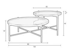 zuiver Beistelltisch MAC 2er-Set schwarz